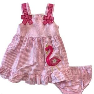 Counting Daisies Girls' All Occasion Seersucker Dress Pink size 18 Months